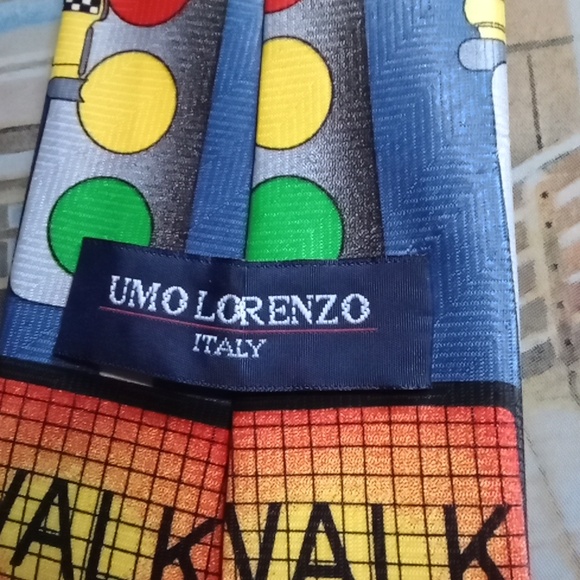 Mens NYC NWOT Tie Made In Italy Yellow Taxi Blue - Picture 4 of 7